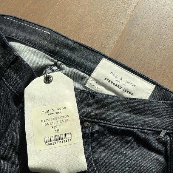 Rag & Bone Slim Fit Dark Indigo Authentic Stretch Jeans - Picture 2 of 10